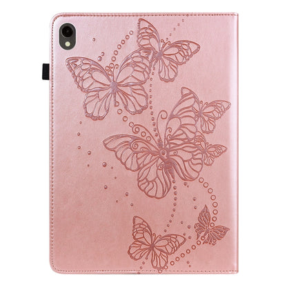 For Samsung Galaxy Tab S9 Embossed Butterfly Pattern Horizontal Flip Leather Tablet Case(Pink) by bashfashion