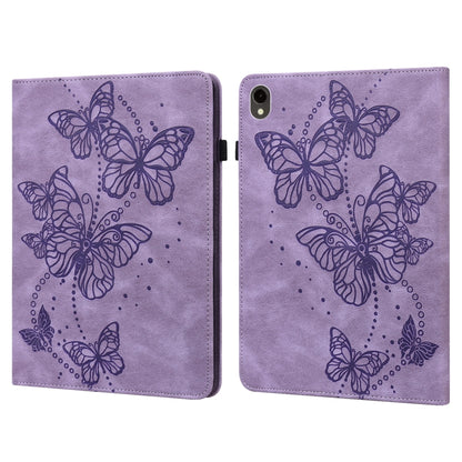 For Samsung Galaxy Tab S9 Embossed Butterfly Pattern Horizontal Flip Leather Tablet Case(Purple) by bashfashion