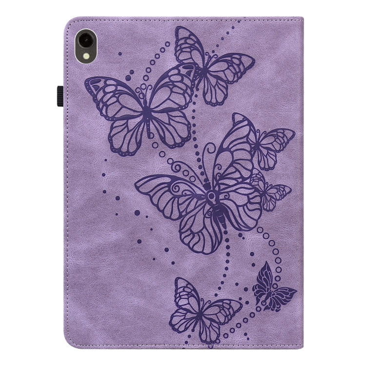 For Samsung Galaxy Tab S9 Embossed Butterfly Pattern Horizontal Flip Leather Tablet Case(Purple) by bashfashion