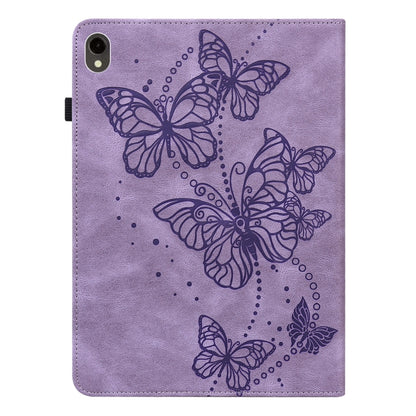 For Samsung Galaxy Tab S9 Embossed Butterfly Pattern Horizontal Flip Leather Tablet Case(Purple) by bashfashion