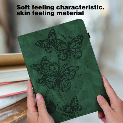 For Samsung Galaxy Tab S9 Embossed Butterfly Pattern Horizontal Flip Leather Tablet Case(Green) by bashfashion