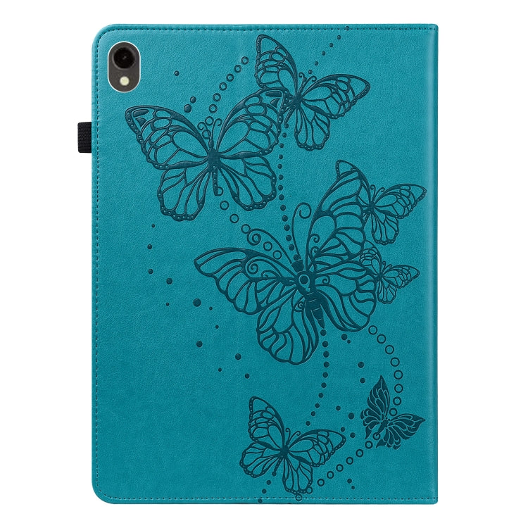 For Samsung Galaxy Tab S9 Embossed Butterfly Pattern Horizontal Flip Leather Tablet Case(Blue) by bashfashion