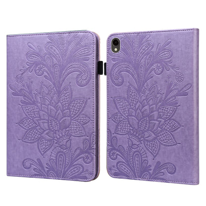 For Samsung Galaxy Tab S9 Lace Flower Embossing Pattern PU Tablet Case(Purple) by bashfashion