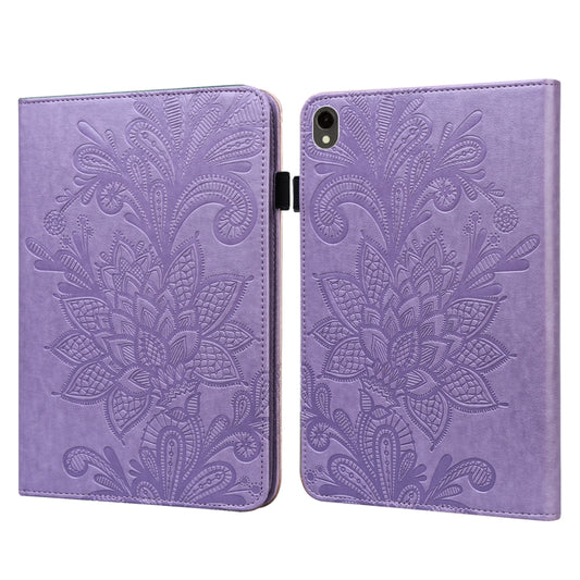 For Samsung Galaxy Tab S9 Lace Flower Embossing Pattern PU Tablet Case(Purple) by bashfashion