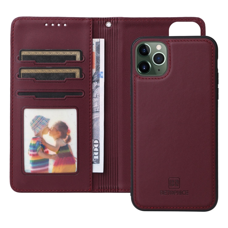 For iPhone 11 Pro Max BETOPNICE BN-005 2 in 1 Detachable Imitate Genuine Leather Phone Case(Wine Red) by BETOPNICE