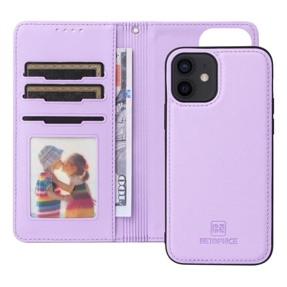 For iPhone 12 Pro / 12 BETOPNICE BN-005 2 in 1 Detachable Imitate Genuine Leather Phone Case(Light Purple) by BETOPNICE