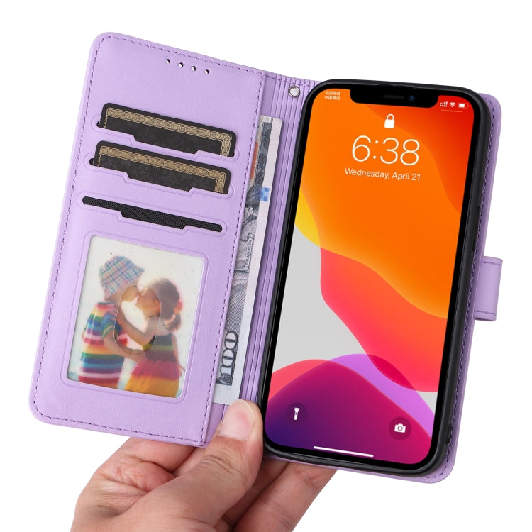 For iPhone 12 Pro / 12 BETOPNICE BN-005 2 in 1 Detachable Imitate Genuine Leather Phone Case(Light Purple) by BETOPNICE
