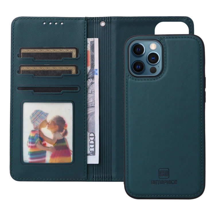 For iPhone 12 Pro Max BETOPNICE BN-005 2 in 1 Detachable Imitate Genuine Leather Phone Case(Blue) by BETOPNICE