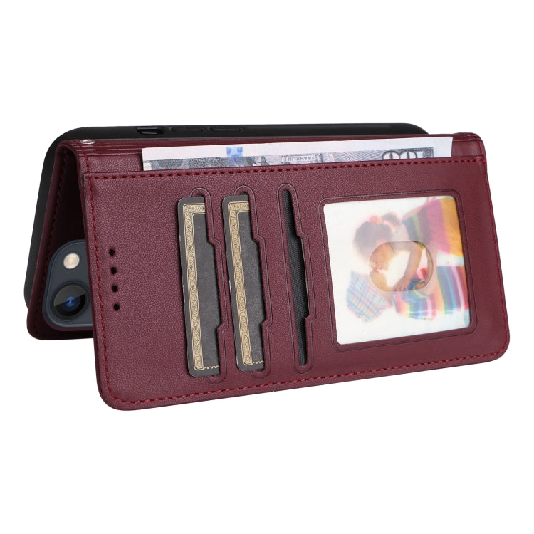 For iPhone 13 / 14 BETOPNICE BN-005 2 in 1 Detachable Imitate Genuine Leather Phone Case(Wine Red) by BETOPNICE