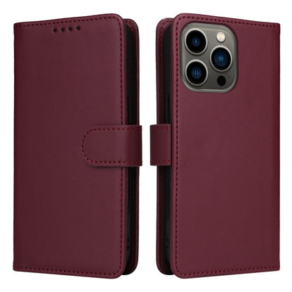 For iPhone 13 Pro BETOPNICE BN-005 2 in 1 Detachable Imitate Genuine Leather Phone Case(Wine Red) by BETOPNICE