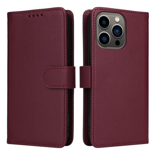 For iPhone 13 Pro BETOPNICE BN-005 2 in 1 Detachable Imitate Genuine Leather Phone Case(Wine Red) by BETOPNICE