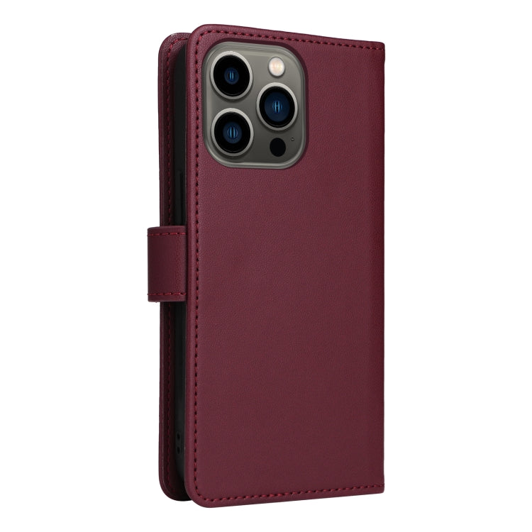 For iPhone 13 Pro BETOPNICE BN-005 2 in 1 Detachable Imitate Genuine Leather Phone Case(Wine Red) by BETOPNICE