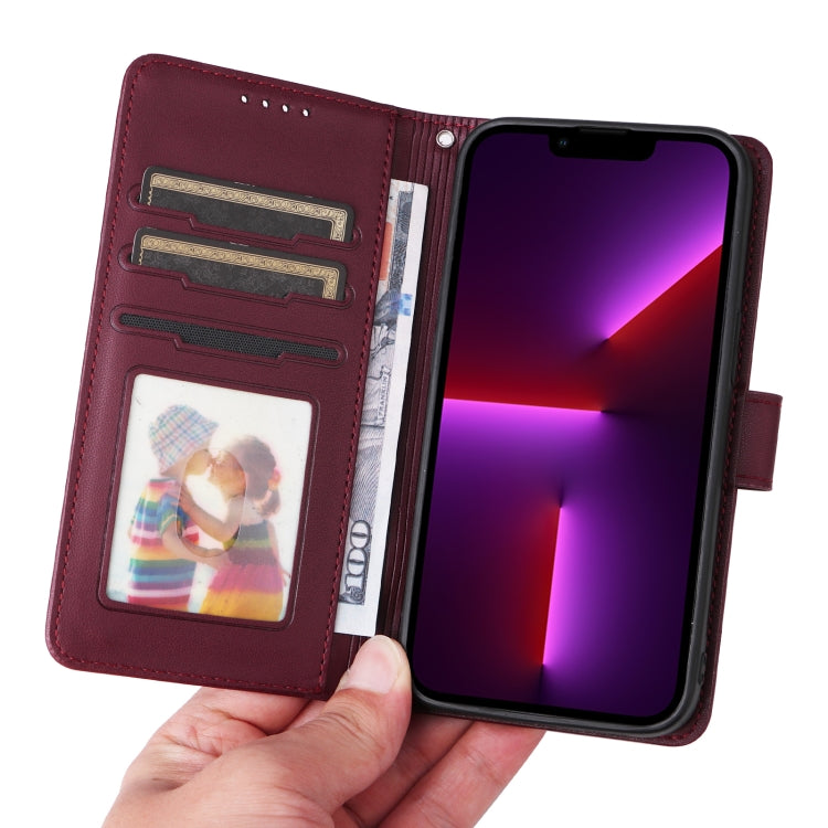 For iPhone 13 Pro BETOPNICE BN-005 2 in 1 Detachable Imitate Genuine Leather Phone Case(Wine Red) by BETOPNICE