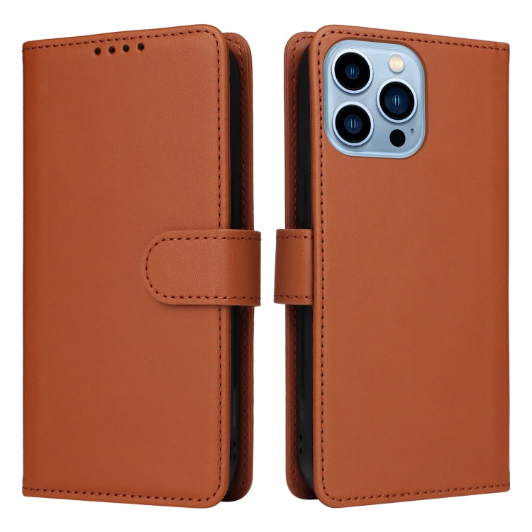 For iPhone 13 Pro Max BETOPNICE BN-005 2 in 1 Detachable Imitate Genuine Leather Phone Case(Brown) by BETOPNICE