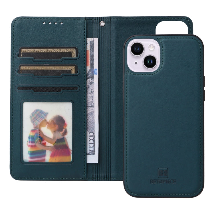 For iPhone 14 Plus BETOPNICE BN-005 2 in 1 Detachable Imitate Genuine Leather Phone Case(Blue) by BETOPNICE