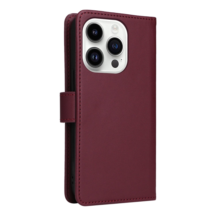 For iPhone 14 Pro BETOPNICE BN-005 2 in 1 Detachable Imitate Genuine Leather Phone Case(Wine Red) by BETOPNICE