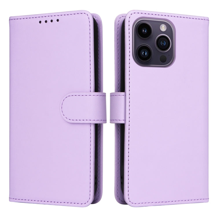 For iPhone 14 Pro Max BETOPNICE BN-005 2 in 1 Detachable Imitate Genuine Leather Phone Case(Light Purple) by BETOPNICE