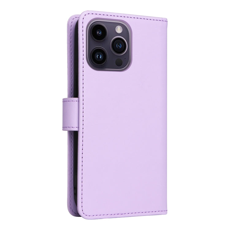 For iPhone 14 Pro Max BETOPNICE BN-005 2 in 1 Detachable Imitate Genuine Leather Phone Case(Light Purple) by BETOPNICE