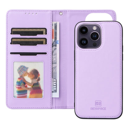 For iPhone 14 Pro Max BETOPNICE BN-005 2 in 1 Detachable Imitate Genuine Leather Phone Case(Light Purple) by BETOPNICE