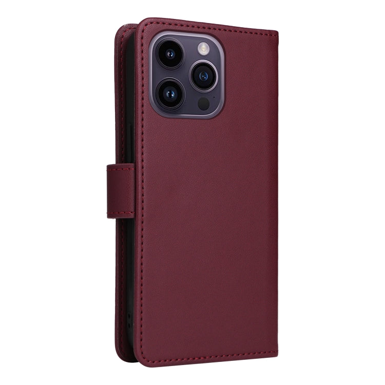 For iPhone 14 Pro Max BETOPNICE BN-005 2 in 1 Detachable Imitate Genuine Leather Phone Case(Wine Red) by BETOPNICE