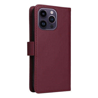 For iPhone 14 Pro Max BETOPNICE BN-005 2 in 1 Detachable Imitate Genuine Leather Phone Case(Wine Red) by BETOPNICE