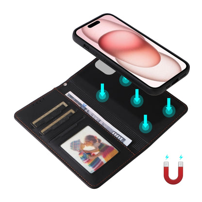 For iPhone 15 BETOPNICE BN-005 2 in 1 Detachable Imitate Genuine Leather Phone Case(Black) by BETOPNICE