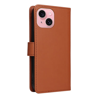 For iPhone 15 BETOPNICE BN-005 2 in 1 Detachable Imitate Genuine Leather Phone Case(Brown) by BETOPNICE