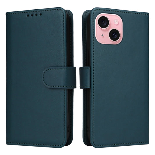 For iPhone 15 BETOPNICE BN-005 2 in 1 Detachable Imitate Genuine Leather Phone Case(Blue) by BETOPNICE