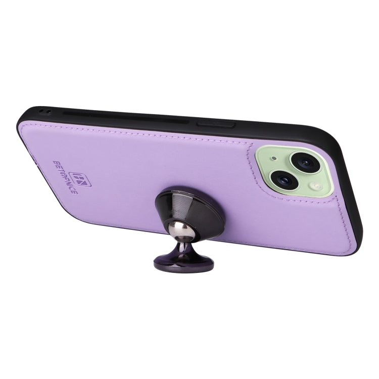For iPhone 15 Plus BETOPNICE BN-005 2 in 1 Detachable Imitate Genuine Leather Phone Case(Light Purple) by BETOPNICE