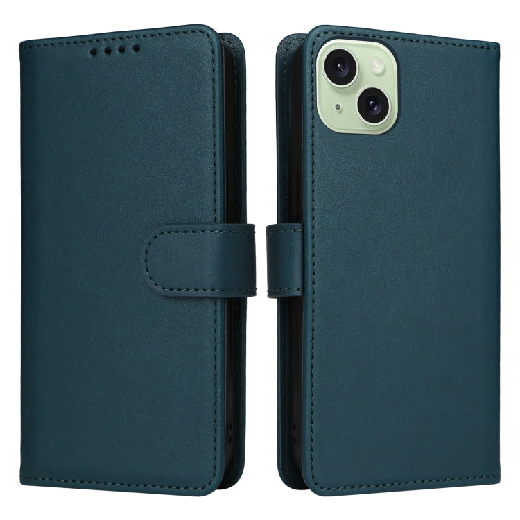 For iPhone 15 Plus BETOPNICE BN-005 2 in 1 Detachable Imitate Genuine Leather Phone Case(Blue) by BETOPNICE