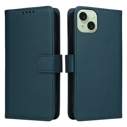 For iPhone 15 Plus BETOPNICE BN-005 2 in 1 Detachable Imitate Genuine Leather Phone Case(Blue) by BETOPNICE
