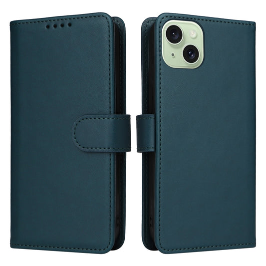 For iPhone 15 Plus BETOPNICE BN-005 2 in 1 Detachable Imitate Genuine Leather Phone Case(Blue) by BETOPNICE