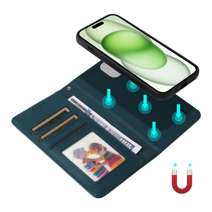 For iPhone 15 Plus BETOPNICE BN-005 2 in 1 Detachable Imitate Genuine Leather Phone Case(Blue) by BETOPNICE