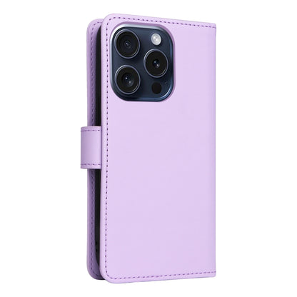 For iPhone 15 Pro BETOPNICE BN-005 2 in 1 Detachable Imitate Genuine Leather Phone Case(Light Purple) by BETOPNICE