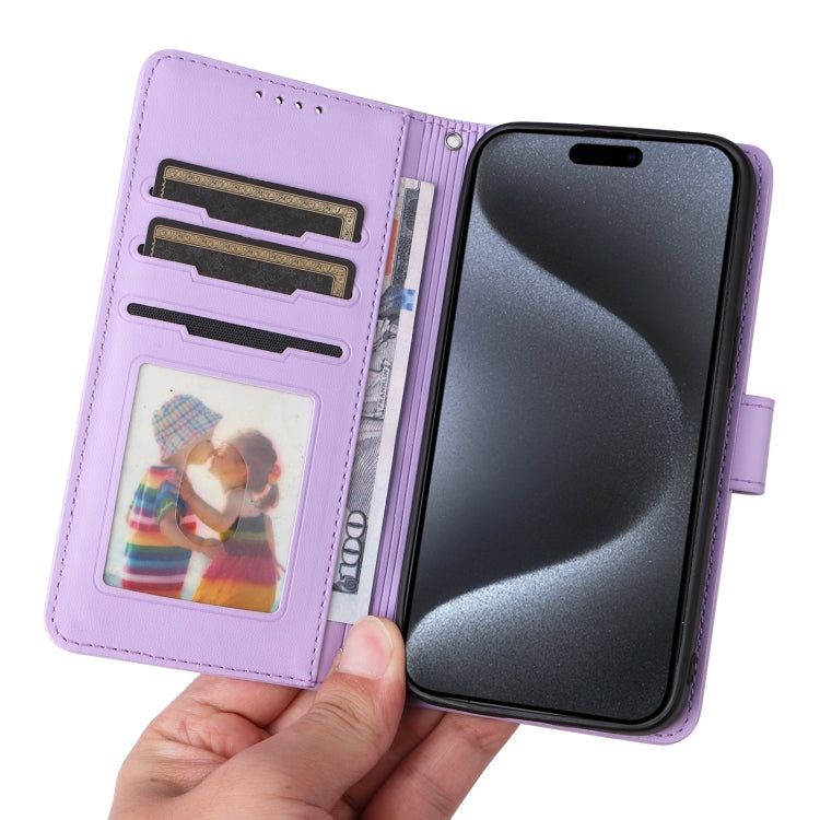 For iPhone 15 Pro BETOPNICE BN-005 2 in 1 Detachable Imitate Genuine Leather Phone Case(Light Purple) by BETOPNICE