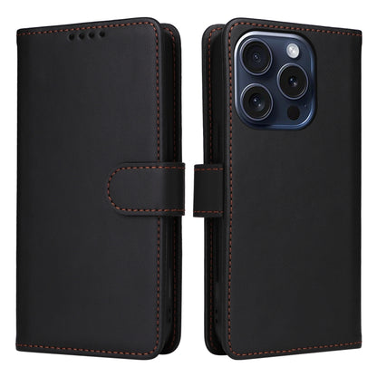 For iPhone 15 Pro BETOPNICE BN-005 2 in 1 Detachable Imitate Genuine Leather Phone Case(Black) by BETOPNICE