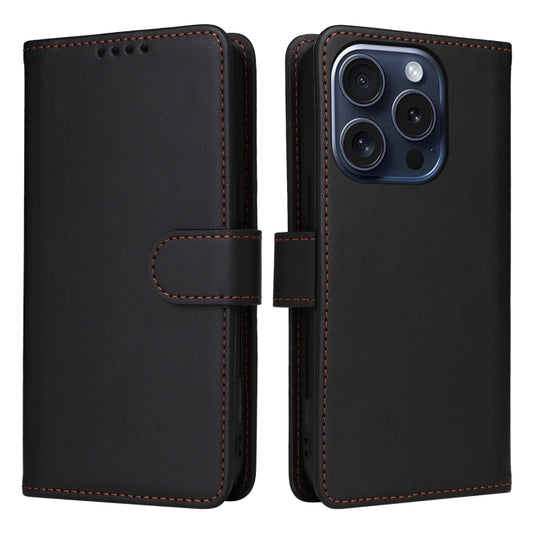 For iPhone 15 Pro BETOPNICE BN-005 2 in 1 Detachable Imitate Genuine Leather Phone Case(Black) by BETOPNICE