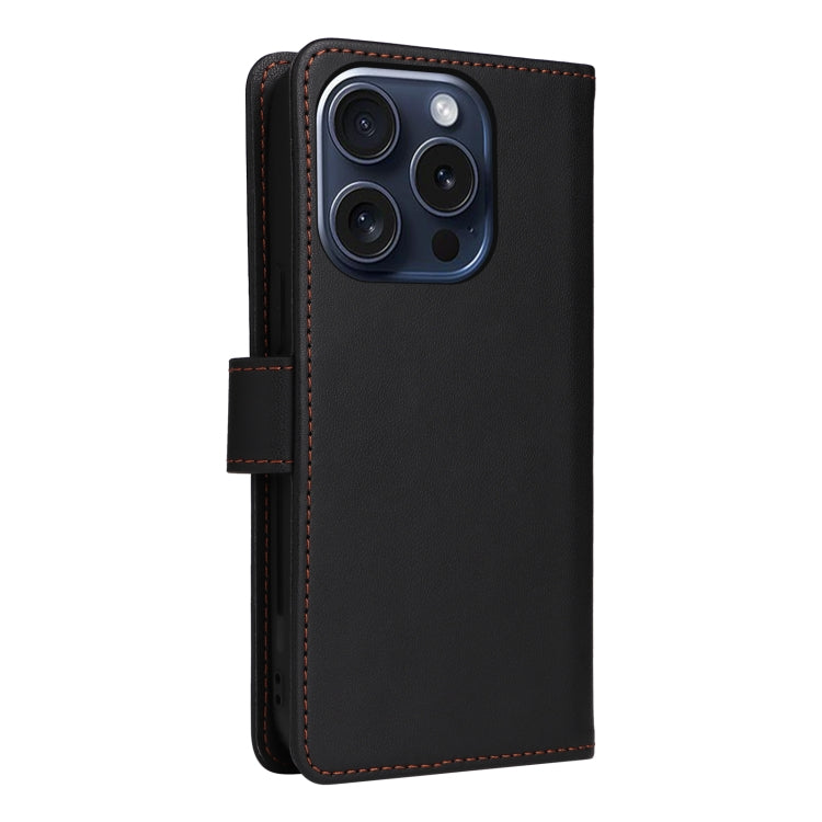 For iPhone 15 Pro BETOPNICE BN-005 2 in 1 Detachable Imitate Genuine Leather Phone Case(Black) by BETOPNICE