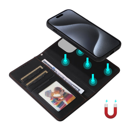 For iPhone 15 Pro BETOPNICE BN-005 2 in 1 Detachable Imitate Genuine Leather Phone Case(Black) by BETOPNICE