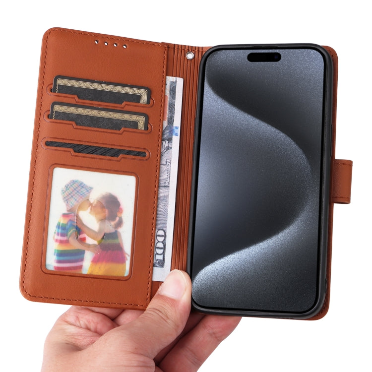 For iPhone 15 Pro BETOPNICE BN-005 2 in 1 Detachable Imitate Genuine Leather Phone Case(Brown) by BETOPNICE