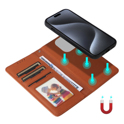 For iPhone 15 Pro BETOPNICE BN-005 2 in 1 Detachable Imitate Genuine Leather Phone Case(Brown) by BETOPNICE