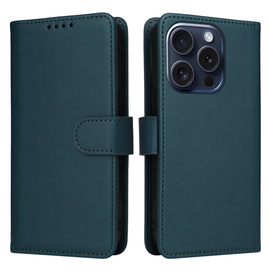 For iPhone 15 Pro BETOPNICE BN-005 2 in 1 Detachable Imitate Genuine Leather Phone Case(Blue) by BETOPNICE