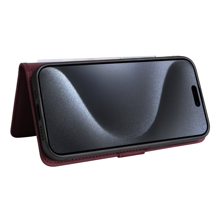 For iPhone 15 Pro BETOPNICE BN-005 2 in 1 Detachable Imitate Genuine Leather Phone Case(Wine Red) by BETOPNICE