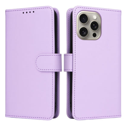 For iPhone 15 Pro Max BETOPNICE BN-005 2 in 1 Detachable Imitate Genuine Leather Phone Case(Light Purple) by BETOPNICE
