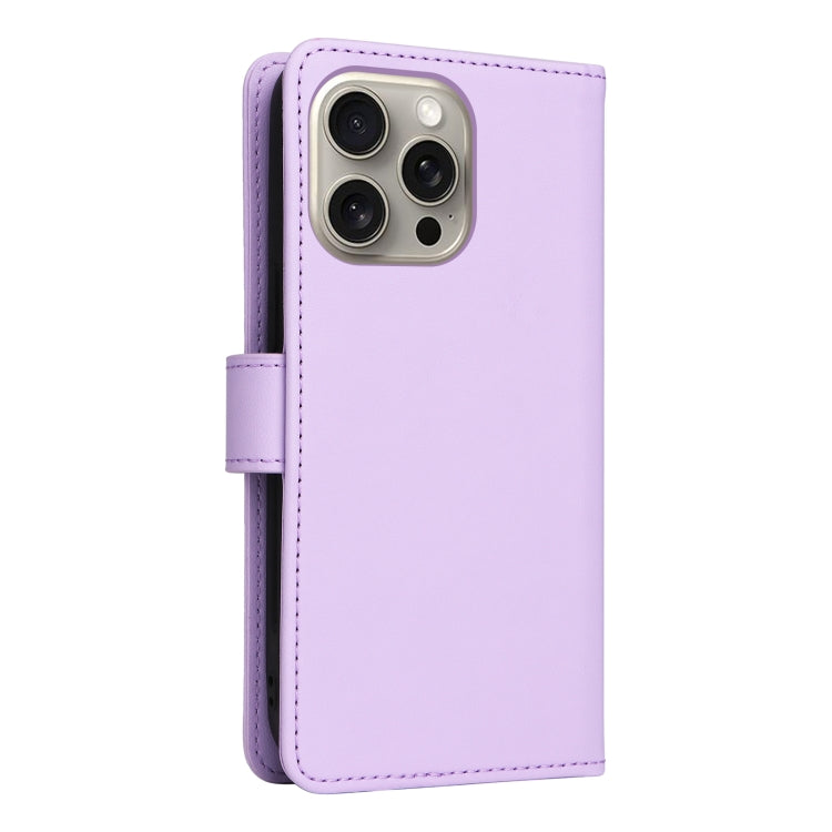 For iPhone 15 Pro Max BETOPNICE BN-005 2 in 1 Detachable Imitate Genuine Leather Phone Case(Light Purple) by BETOPNICE
