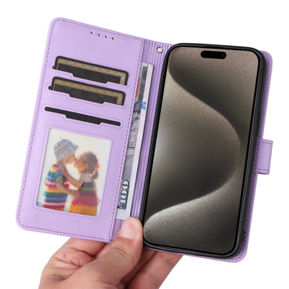 For iPhone 15 Pro Max BETOPNICE BN-005 2 in 1 Detachable Imitate Genuine Leather Phone Case(Light Purple) by BETOPNICE