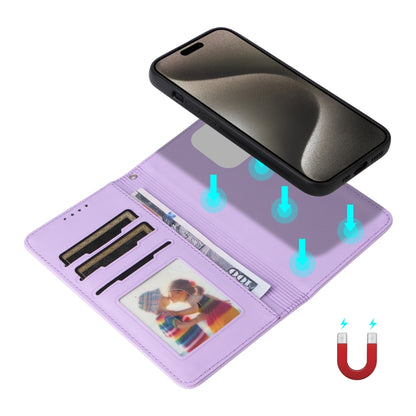 For iPhone 15 Pro Max BETOPNICE BN-005 2 in 1 Detachable Imitate Genuine Leather Phone Case(Light Purple) by BETOPNICE
