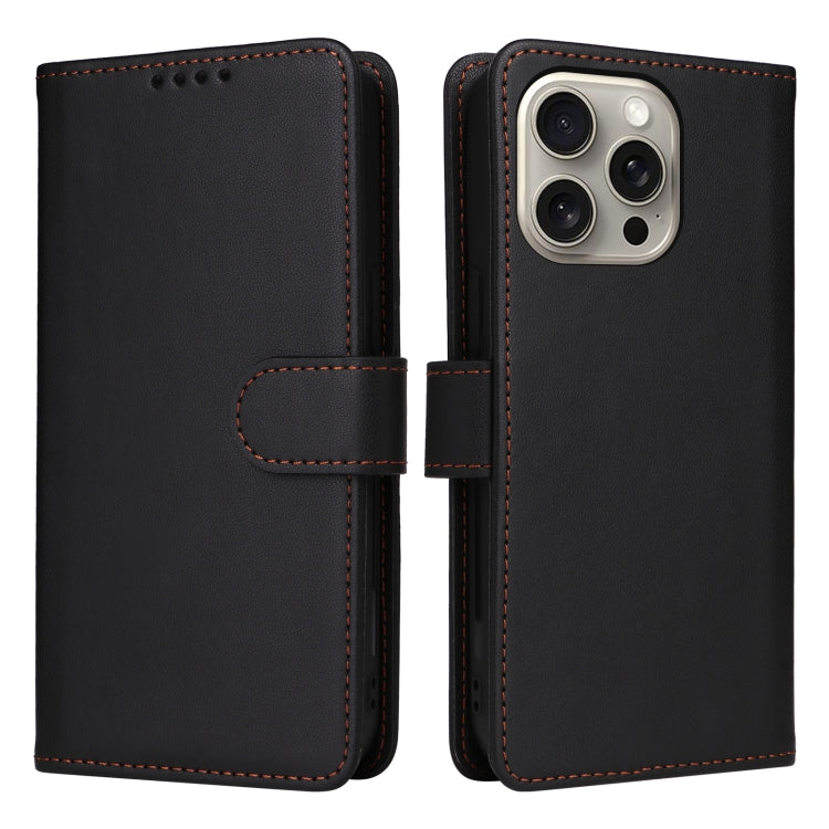 For iPhone 15 Pro Max BETOPNICE BN-005 2 in 1 Detachable Imitate Genuine Leather Phone Case(Black) by BETOPNICE