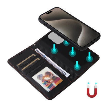 For iPhone 15 Pro Max BETOPNICE BN-005 2 in 1 Detachable Imitate Genuine Leather Phone Case(Black) by BETOPNICE
