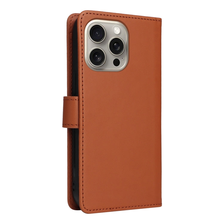For iPhone 15 Pro Max BETOPNICE BN-005 2 in 1 Detachable Imitate Genuine Leather Phone Case(Brown) by BETOPNICE